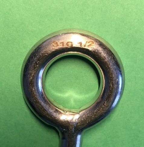 مسمار بعروة من الفولاذ المقاوم للصدأ الأمريكي 316 مقاس 1/2 بوصة × 12 بوصة ويتوورث (1/2 بوصة-12) خيط قصير من الدرجة البحرية in Kuwait