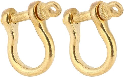 مشبك تثبيت من ليزيالوكي، مجموعة من قطعتين 10 ملم من النحاس النقي على شكل حرف U، حلقة مفاتيح فوب، مشبك ربط ذهبي على شكل حرف D لرفع السلاسل in Kuwait