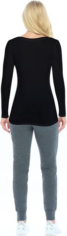 Natural Uniforms Women's Long Sleeve Extra Wide Scoop-Neck T-Shirt Under Scrub in Kuwait