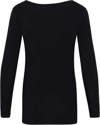 Natural Uniforms Women's Long Sleeve Extra Wide Scoop-Neck T-Shirt Under Scrub in Kuwait