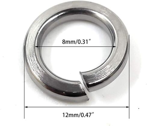 M8 Stainless Steel Split Lock Washers, 8mm ID, 12mm OD,18-8 (304) Stainless Steel, Spring Lock Washers for M8 Screw Bolts 150pcs (M8) in Kuwait