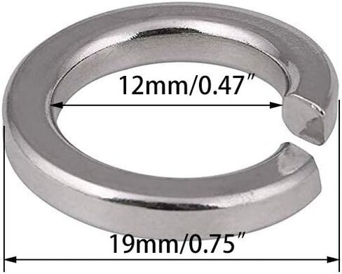 M8 Stainless Steel Split Lock Washers, 8mm ID, 12mm OD,18-8 (304) Stainless Steel, Spring Lock Washers for M8 Screw Bolts 150pcs (M8) in Kuwait