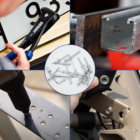 520PCS Pop Rivets Assortment Kit, JROUTH 14 Common Sizes Aluminum Rivets-3/32" 1/8" 5/32" 3/16" 1/4", Assortment Blind Rivets Widely Used in Construction, Automobile, Ship, Machine, Furniture etc. in Kuwait