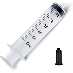 5 عبوات من المحاقن 60 مل مع اغطية، حقنة بلاستيكية للمختبرات العلمية وتوزيع السوائل متري متعدد الاستخدامات in Kuwait