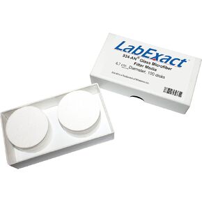فلتر LabExact 1200031 من الألياف الدقيقة الزجاجية بدرجة 934AH، زجاج بوروسيليكات بدون غلاف، 1.5 ميكرومتر، 4.7 سم (عبوة من 100 قطعة) in Kuwait