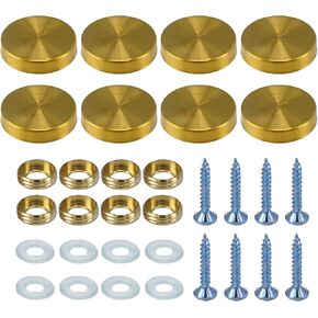 Mirror Screws Cap,8Pcs 16mm(5/8") Black Stainless Steel Mirror Nails Decorative Screw Caps Advertising Nails in Saudi Arabia