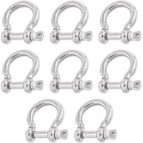 Cimeton 6 قطع M10 304 الفولاذ المقاوم للصدأ D حلقة تكبل، دبوس لولبي مرساة تكبل، شكل القوس تحميل المشبك الأجهزة البحرية للجر أسلاك الفولاذ in Kuwait