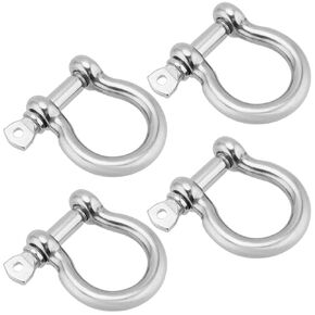 JEUIHAU 4 قطع 1/2 بوصة من الفولاذ المقاوم للصدأ، تكبل مرساة لولبية، أصفاد حلقية على شكل حرف D من الفولاذ المقاوم للصدأ، تكبل القوس شديد التحمل لتوصيل حبل الأسلاك والسلسلة، سعة 1940 رطل in Kuwait