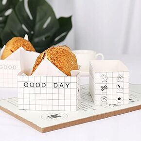 XIAOHONG Take Out Food Containers,Sandwich Take Out Boxes (50 Pack)- Toast Holding Bread Tray, Hot Dog Donut Egg Waffle Packaging Box Lunch Box - To Go Containers for Restaurant, picnic and Party (C) in Saudi Arabia