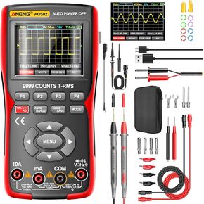 ANENG 2 في 1 جهاز راسم الذبذبات Haneheld متعدد قناة واحدة عرض النطاق الترددي 10 ميجا هرتز، طول سجل 64 كيلو بايت، معدل أخذ العينات العالي 48 مللي ثانية في الثانية، 9999 عدد مع شاشة IPS 2.8 بوصة، يقيس اختبار تيار الجهد الكهربي DC/AC in Kuwait