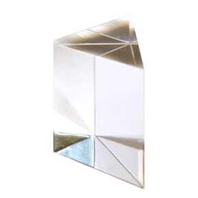 Right Angled Prism, 2.9" (74mm) Length, 2" (50mm) Hypotenuse - Triangular, 90x45x45 Degree Angles - Polished Acrylic - Excellent for Physics, Light Refraction & Wavelength Experiments - Eisco Labs in Saudi Arabia