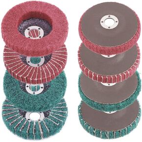 Rustark 6 Pcs 4"Nylon Fiber Flap Disc Abrasive Flap Wheel Scouring Pad Grinding Wheels for Angle Grinder, Sanding Buffing Pads, Nylon Polishing Discs for Marble Wood Metal (240 Grit)