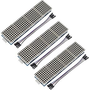 MELIFE 3 قطعة MAX7219 وحدة مصفوفة نقطية 32x8 4 في 1 وحدات عرض LED لوحدة التحكم الدقيقة مع أسلاك 5Pin. أحمر in Kuwait