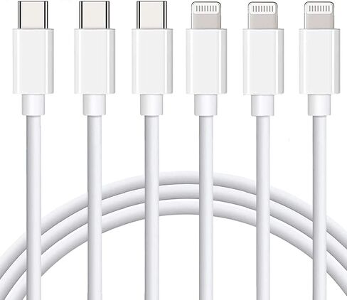 USB C to Lightning Cable Apple MFi Certified 3Pack 6FT iPhone Fast Charger Power Delivery Type Charging Cord Compatible with 14 13 Pro Max 12 11 XS XR X 8 iPad,White in Saudi Arabia