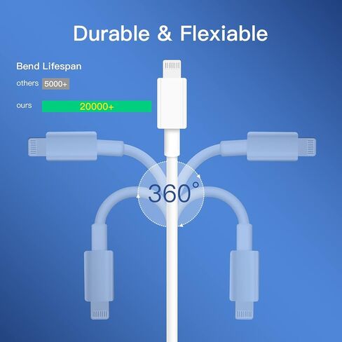 USB C to Lightning Cable Apple MFi Certified 3Pack 6FT iPhone Fast Charger Power Delivery Type Charging Cord Compatible with 14 13 Pro Max 12 11 XS XR X 8 iPad,White in Saudi Arabia