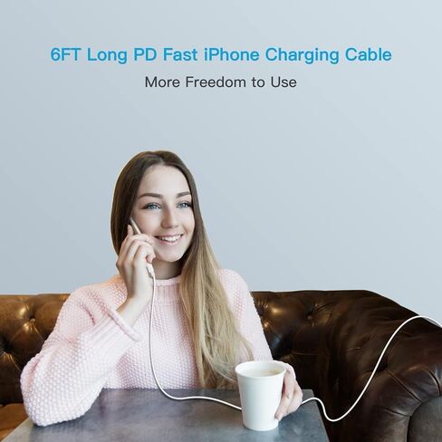 USB C to Lightning Cable Apple MFi Certified 3Pack 6FT iPhone Fast Charger Power Delivery Type Charging Cord Compatible with 14 13 Pro Max 12 11 XS XR X 8 iPad,White in Saudi Arabia