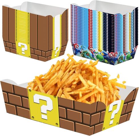 35 قطعة من صواني الطعام الورقية من Yrngio لمستلزمات حفلات عيد ميلاد ماريو، هدايا حفلات ماريو من الورق المقوى لتزيين الحفلات in Kuwait