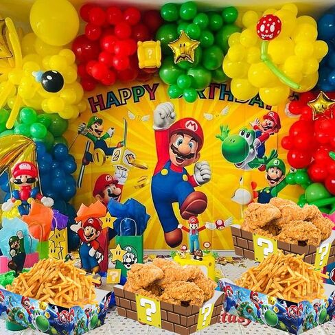 35 قطعة من صواني الطعام الورقية من Yrngio لمستلزمات حفلات عيد ميلاد ماريو، هدايا حفلات ماريو من الورق المقوى لتزيين الحفلات in Kuwait