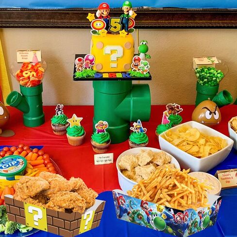 35 قطعة من صواني الطعام الورقية من Yrngio لمستلزمات حفلات عيد ميلاد ماريو، هدايا حفلات ماريو من الورق المقوى لتزيين الحفلات in Kuwait