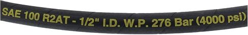 كومبليت تراكتور خرطوم هيدروليكي بديل 3001-0107 للمنتجات العالمية - 1/2 انش × 48 انش SAE 100 R2AT 2 سلك تجميع خرطوم هيدروليكي (4000 باوند لكل انش مربع) in Kuwait