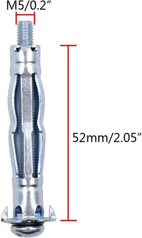 50 قطعة من Qjaiune M5 x 52 مم من الصلب المطلي بالزنك شديد التحمل مولي بولت مجموعة براغي تثبيت جدارية مجوفة للجدران الجافة والجص والبلاط in Kuwait