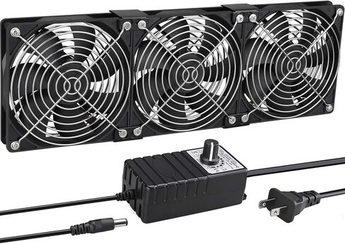 GDSTIME Dual 120mm AC Powered Fan with Variable Speed Controller 110V 120V in Kuwait