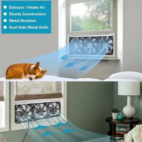 GDSTIME Dual 120mm AC Powered Fan with Variable Speed Controller 110V 120V in Kuwait