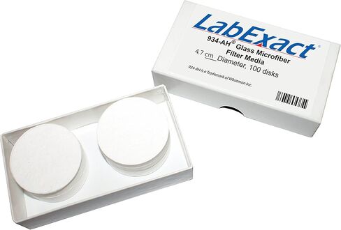 فلتر LabExact 1200031 من الألياف الدقيقة الزجاجية بدرجة 934AH، زجاج بوروسيليكات بدون غلاف، 1.5 ميكرومتر، 4.7 سم (عبوة من 100 قطعة) in Kuwait