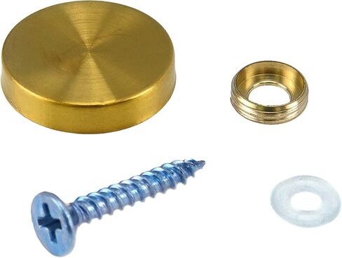 Mirror Screws Cap,8Pcs 16mm(5/8") Black Stainless Steel Mirror Nails Decorative Screw Caps Advertising Nails in Saudi Arabia