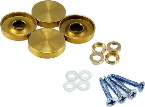 Mirror Screws Cap,8Pcs 16mm(5/8") Black Stainless Steel Mirror Nails Decorative Screw Caps Advertising Nails in Saudi Arabia