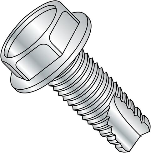 Small Parts 31103W Steel Thread Cutting Screw, Zinc Plated Finish, Hex Washer Head, Type 23, 5/16"-18 Thread Size, 5/8" Length (Pack of 10) in Saudi Arabia