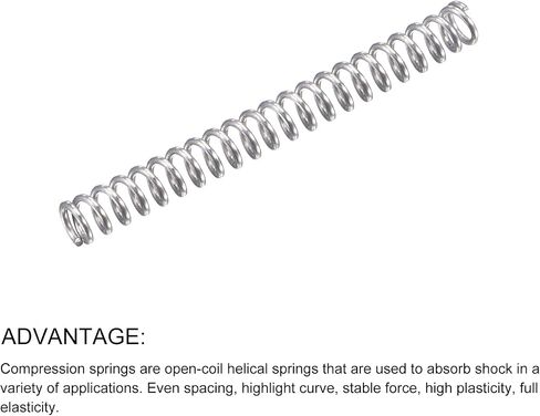 METALLIXITY Compression Springs (0.4x8mm OD,40mm Free Length) 10Pcs, 304 Stainless Steel Extension Spring - for Shop Home Repairs, DIY Projects, Silver Tone in Saudi Arabia