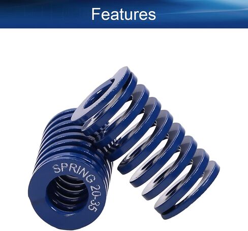 Yinpecly 3D Printer Die Spring 20mm OD 10mm ID 25mm طويل حلزوني ختم خفيف تحميل ضغط قالب زنبركي للمعدات الميكانيكية ملحقات الطابعة ثلاثية الأبعاد - لون أزرق قطعتان in Kuwait
