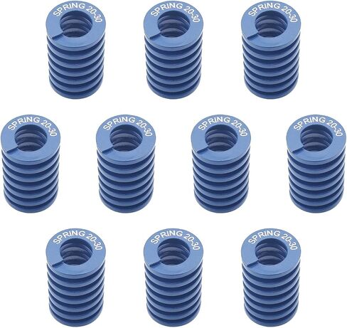Yinpecly 3D Printer Die Spring 20mm OD 10mm ID 25mm طويل حلزوني ختم خفيف تحميل ضغط قالب زنبركي للمعدات الميكانيكية ملحقات الطابعة ثلاثية الأبعاد - لون أزرق قطعتان in Kuwait