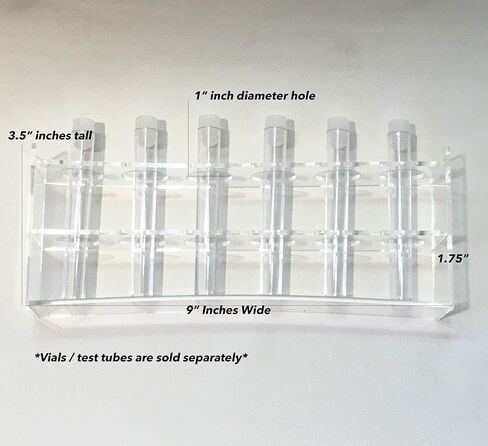 6 Hole Clear Acrylic Plastic Test Tube Bud Vase Spice Rack for Vials Bottles Toothbrush Razor Pen Display Stand in Kuwait