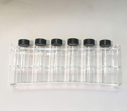 6 Hole Clear Acrylic Plastic Test Tube Bud Vase Spice Rack for Vials Bottles Toothbrush Razor Pen Display Stand in Kuwait