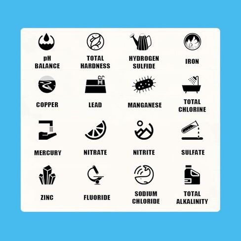 شرائط اختبار المياه 16 في 1 لمياه الشرب، 150 شريطًا، 16 في 1 مجموعة اختبار المياه جيدًا ومياه الشرب، اختبار بسيط للرصاص ودرجة الحموضة والحديد والصلابة والفلورايد والمزيد! in Kuwait