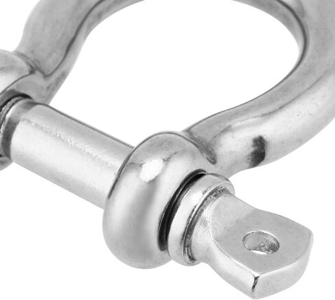 JEUIHAU 4 قطع 1/2 بوصة من الفولاذ المقاوم للصدأ، تكبل مرساة لولبية، أصفاد حلقية على شكل حرف D من الفولاذ المقاوم للصدأ، تكبل القوس شديد التحمل لتوصيل حبل الأسلاك والسلسلة، سعة 1940 رطل in Kuwait