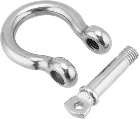 JEUIHAU 4 قطع 1/2 بوصة من الفولاذ المقاوم للصدأ، تكبل مرساة لولبية، أصفاد حلقية على شكل حرف D من الفولاذ المقاوم للصدأ، تكبل القوس شديد التحمل لتوصيل حبل الأسلاك والسلسلة، سعة 1940 رطل in Kuwait