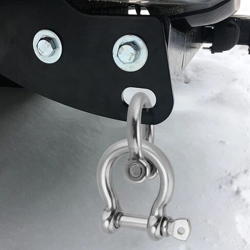 JEUIHAU 4 قطع 1/2 بوصة من الفولاذ المقاوم للصدأ، تكبل مرساة لولبية، أصفاد حلقية على شكل حرف D من الفولاذ المقاوم للصدأ، تكبل القوس شديد التحمل لتوصيل حبل الأسلاك والسلسلة، سعة 1940 رطل in Kuwait