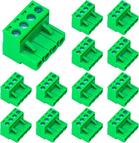 Keszoox 5 Pack 5.08mm Pitch Phoenix Type Connector 4 Pin PCB برغي محطة كتلة in Saudi Arabia
