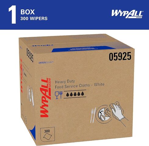 WypAll® CriticalClean™ Heavy Duty Foodservice Cloths (05925), Quarterfold Towels, White (300 Sheets/Box, 1 Box/Case, 300 Sheets/Case) in Saudi Arabia