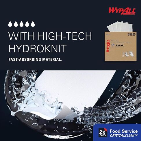 WypAll® CriticalClean™ Heavy Duty Foodservice Cloths (05925), Quarterfold Towels, White (300 Sheets/Box, 1 Box/Case, 300 Sheets/Case) in Saudi Arabia