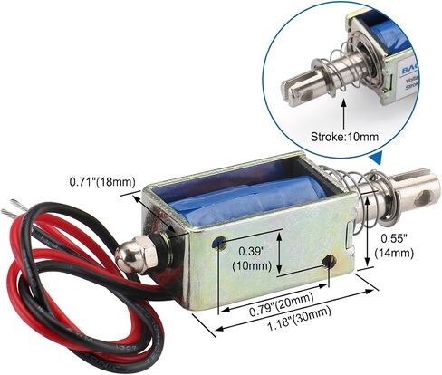 Baomain الملف اللولبي الكهربائي JF-0730B DC 6V 1A 5N / 10mm سحب دفع نوع الإطار المفتوح in Kuwait