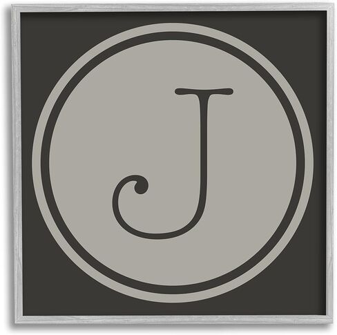 Stupell Industries Modern J Initial Round Elevator Key Shape Framed Wall Art in Saudi Arabia