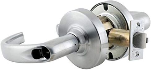 Schlage Commercial ND53RDSPA626 ND Series قفل أسطواني من الدرجة 1، وظيفة الدخول، قفل بزر ضغط، تصميم رافعة سبارتا، لمسة نهائية من الكروم الساتان in Saudi Arabia