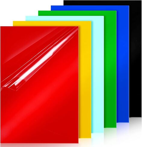 6 Pcs Colored Cast Acrylic Sheet 8 x 12 Inch Non Transparent Acrylic Panel 1/13 Inch Thick Acrylic Glass Sheet DIY Materials for Sign Home Decor Handcraft Painting Photography DIY Display Projects in Kuwait