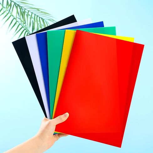 6 Pcs Colored Cast Acrylic Sheet 8 x 12 Inch Non Transparent Acrylic Panel 1/13 Inch Thick Acrylic Glass Sheet DIY Materials for Sign Home Decor Handcraft Painting Photography DIY Display Projects in Kuwait