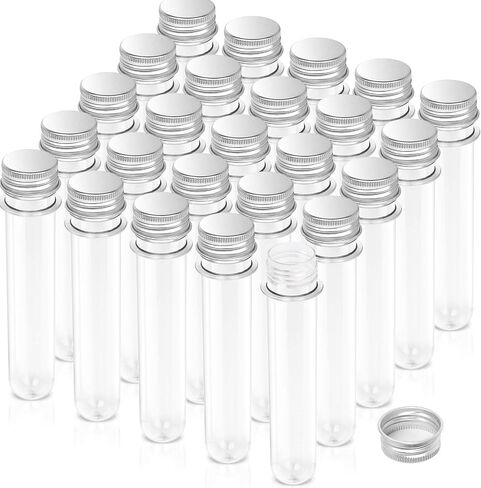 Test Tubes, YGDZ 25pcs Clear Plastic Test Tubes with Caps, 25x140mm(40ml), Large Tubes for Birthday Goodie Bags, Bath Salt, Halloween Party Decoration, Candy Storage Containers in Saudi Arabia