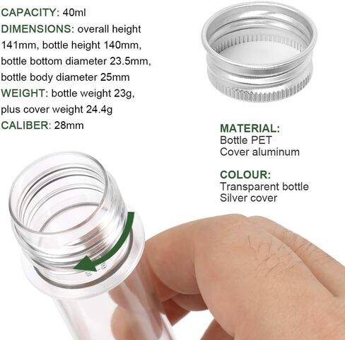 Test Tubes, YGDZ 25pcs Clear Plastic Test Tubes with Caps, 25x140mm(40ml), Large Tubes for Birthday Goodie Bags, Bath Salt, Halloween Party Decoration, Candy Storage Containers in Saudi Arabia